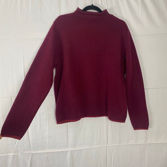 Venezia Jeans Lambswool Blend Sweater Burgundy Size 14/16 Warm Classic Knit - Picture 9 of 13